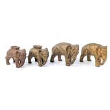 (4) Cast Iron Elephant Still Banks