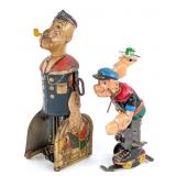 Marx Tin Windup Popeye with Parrot Cages & Roller