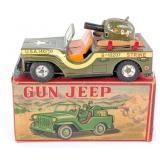Japan Tin Friction U.S. Army Gun Jeep with Box