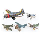 Cast Iron, Rubber, Tin, and Die-Cast Airplane Toys