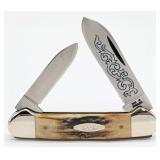 1977 Case XX Blue Scroll Stag Canoe Knife 52131