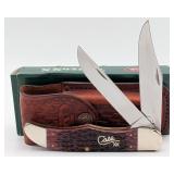 2002 Case XX Silver Script Cranberry Bone Folding