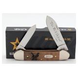 2024 Case XX US Army Curly Oak Canoe Knife 72131 w