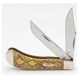 2005 Case XX Green Snakeskin Bone Saddlehorn TB621