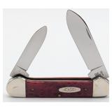 1991 Case XX Dark Red Bone Canoe Knife 62131