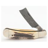 Case XX Stag Damascus Razor Knife
