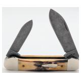 1989 Case XX Stag Damascus Canoe Knife 52131