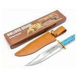 Ltd Bull Dog Brand Turquoise Material Bowie Knife