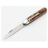 Boker Tree Brand Stag Leverlock Switchblade 715
