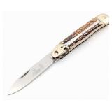 Hubertus Solingen Stag Leverlock Switchblade Knife