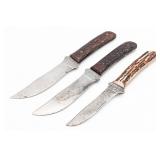 (3) Antique Remington Stag & Jigged Bone RH4 Sport