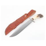 2001 Marble's Custom Crown Stag Bowie Knife w/ She