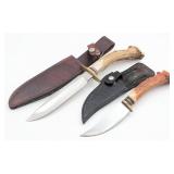 (2) Crown Stag Hunting Knives w/ Sheaths