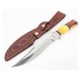 Impact Custom Knives Smooth Bone Bowie Knife w/ Sh