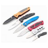 (6) Various Brand Modern Folding Knives