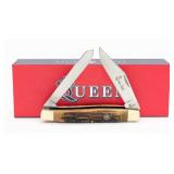 NIB Queen Cutlery Jigged Bone Stockman