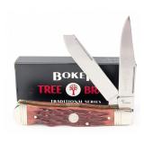 NIB Boker Tree Brand Red Bone Dual Lock Back Trapp