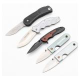(5) Various Brand Modern Folding Knives