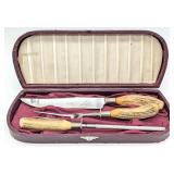 Antique Stag Stainless Steel Carving Knife Set w/