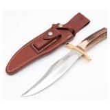 1980's Randall Model 12 8in Stag Bear Bowie w/ She