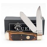 Queen Cutlery Sawcut Burnt Bone Jumbo Trapper QN75