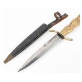 Korium Brass Nude Lady Fixed Blade Knife w/ Sheath