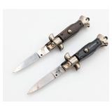 (2) Inox 4in Stiletto Switchblade Keychain Knives