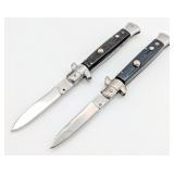 (2) Rostfrei Synth Black Switchblade Knives