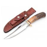 1970's Randall Model 12 6in Stag Little Bear Bowie