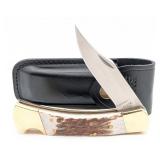 Buck 110 Stag File Worked Lock Back Folding Knife