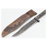 Custom STAT 7 Horn Handle Bowie Knife w/ Sheath