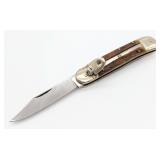 Hubertus Solingen Stag Leverlock Switchblade Knife
