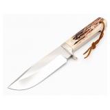 Heavy Lile Stag Chopper Fixed Blade Knife