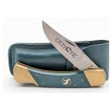 Coyote Brand Blue Delrin Lock Back Knife w/ Sheath
