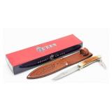 NIB Queen Cutlery Jigged Bone Fixed Blade / Foldin