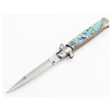 Frank B Italian 9in Abalone Stiletto Switchblade K