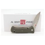 NIB Al Mar SERE 2020 OD Green Flipper Folding Knif
