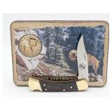 Buck 110 Boone & Crockett Club Smooth Wood Lock Ba