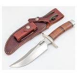 Randall Model 4F Stacked Leather Fighter w/ Sheath
