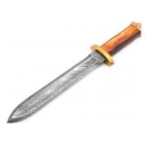 Custom Jesse Stag Double Edged Damascus Fighting K