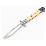 AKC 11in Synthetic White Swing Guard Switchblade K