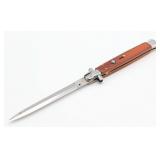 AKC 13in Smooth Wood Switchblade Knife