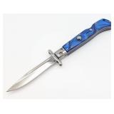 AKC 9in Marbled Blue Synthetic Swing Guard Switchb