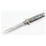 Frank B Italy 9in Faux Abalone Stiletto Switchblad