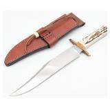 Sharp Stag Confederate Bowie Knife w/ Sheath