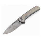 Civivi Conspirator Damascus Canvas Micarta Button