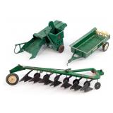 1/16 Oliver Manure Spreader, Combine, and Plow