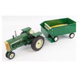 1/16 Ertl Oliver 1555 Tractor & Forage Wagon