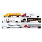 (6) 1/64 Ertl Semi Trucks and Trailers