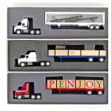 (3) 1/64 Penjoy Semi Trucks & Trailers